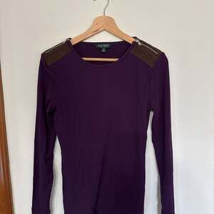 Lauren Ralph Lauren Long Sleeve Womens Top with Shoulder Zippers